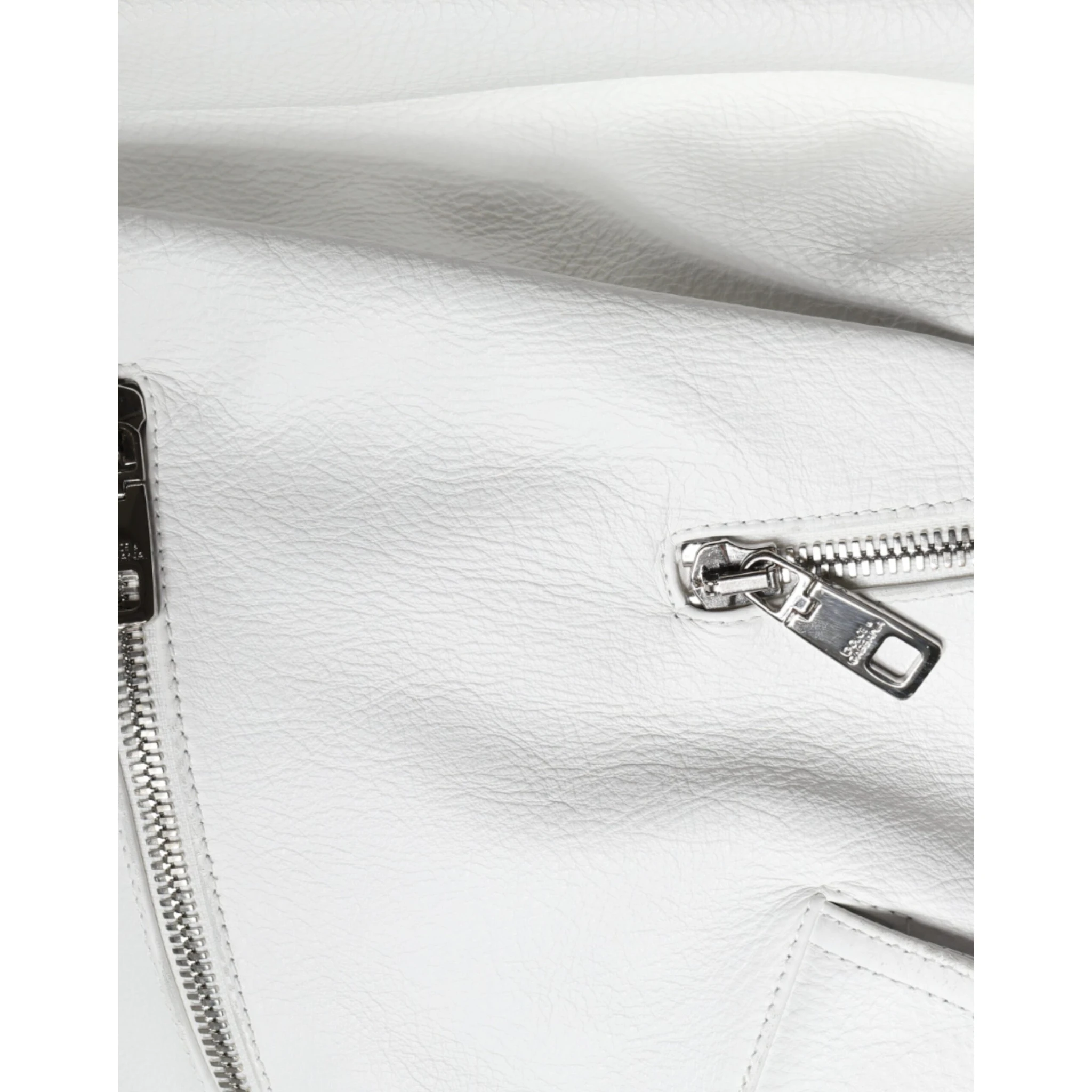 White Lambskin Leather Biker Coat Jacket