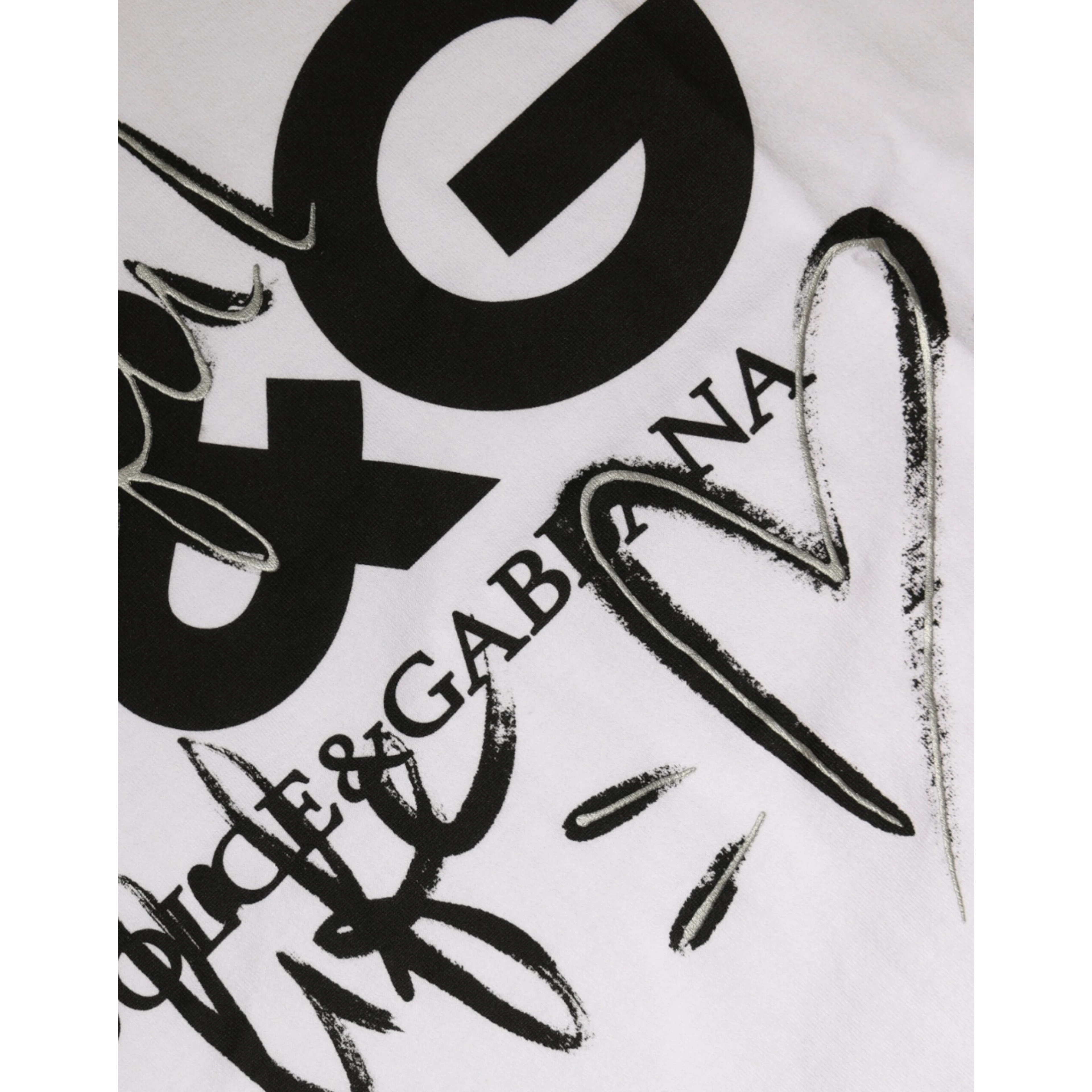 White Cotton Logo Print Round Neck T-shirt