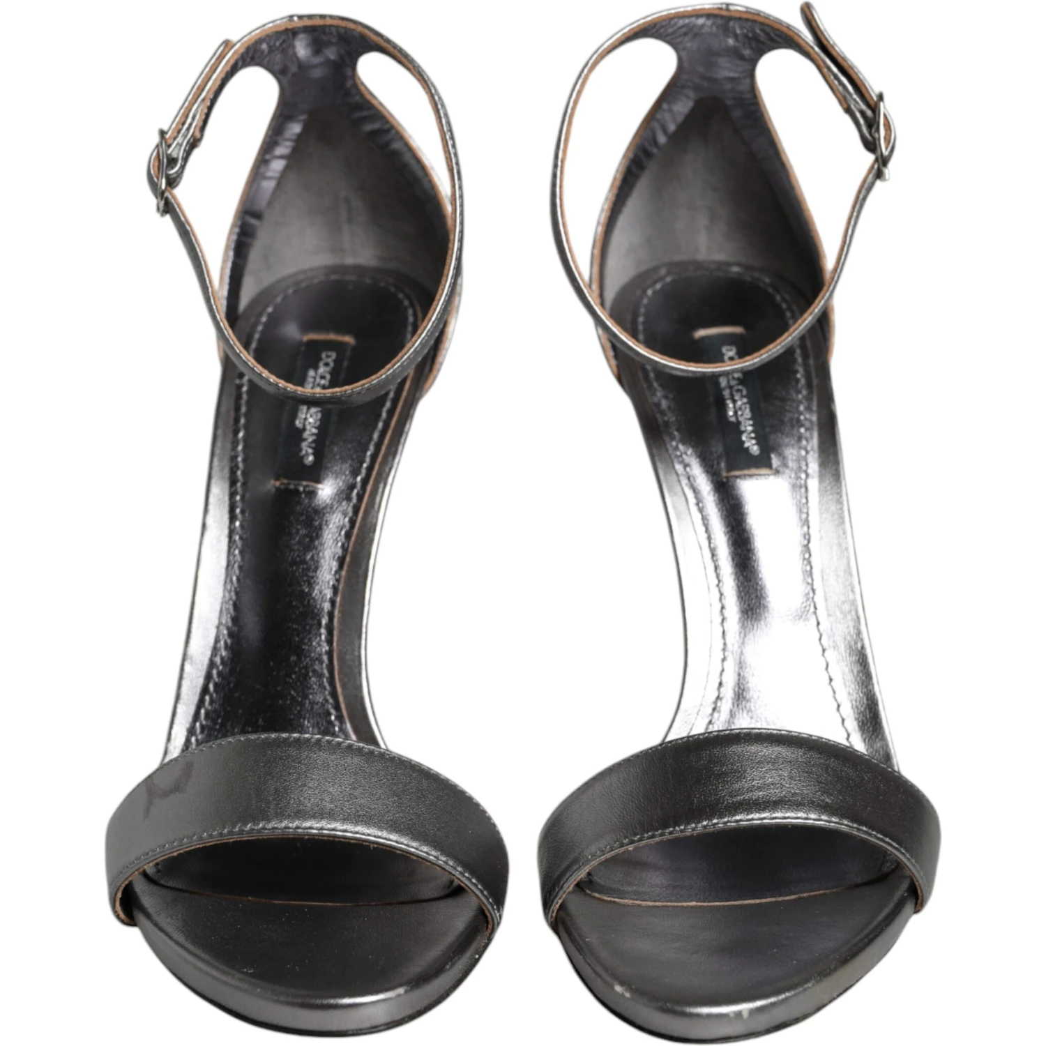Silver KEIRA Heels Ankle Strap Sandals Shoes
