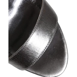 Silver KEIRA Heels Ankle Strap Sandals Shoes