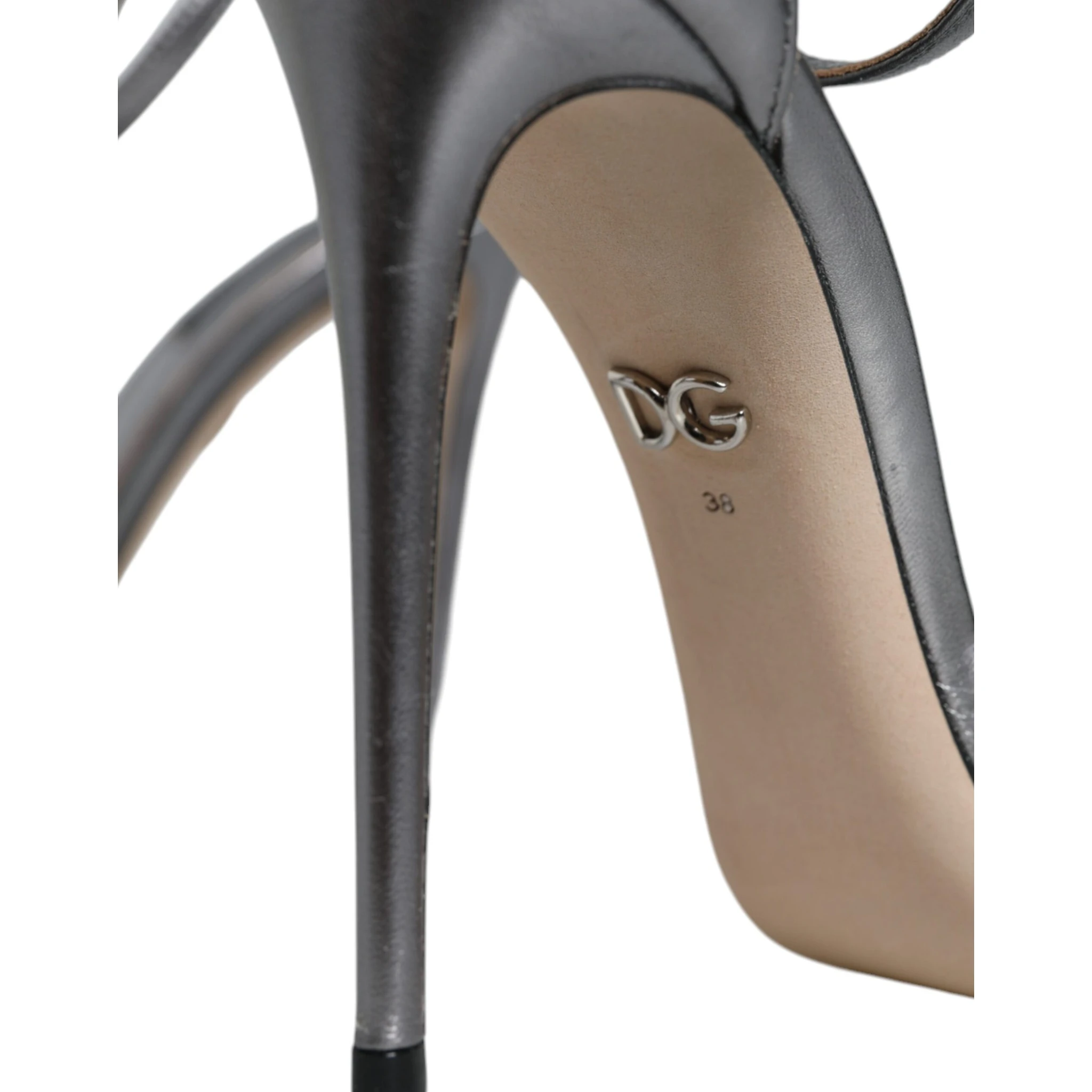 Silver KEIRA Heels Ankle Strap Sandals Shoes