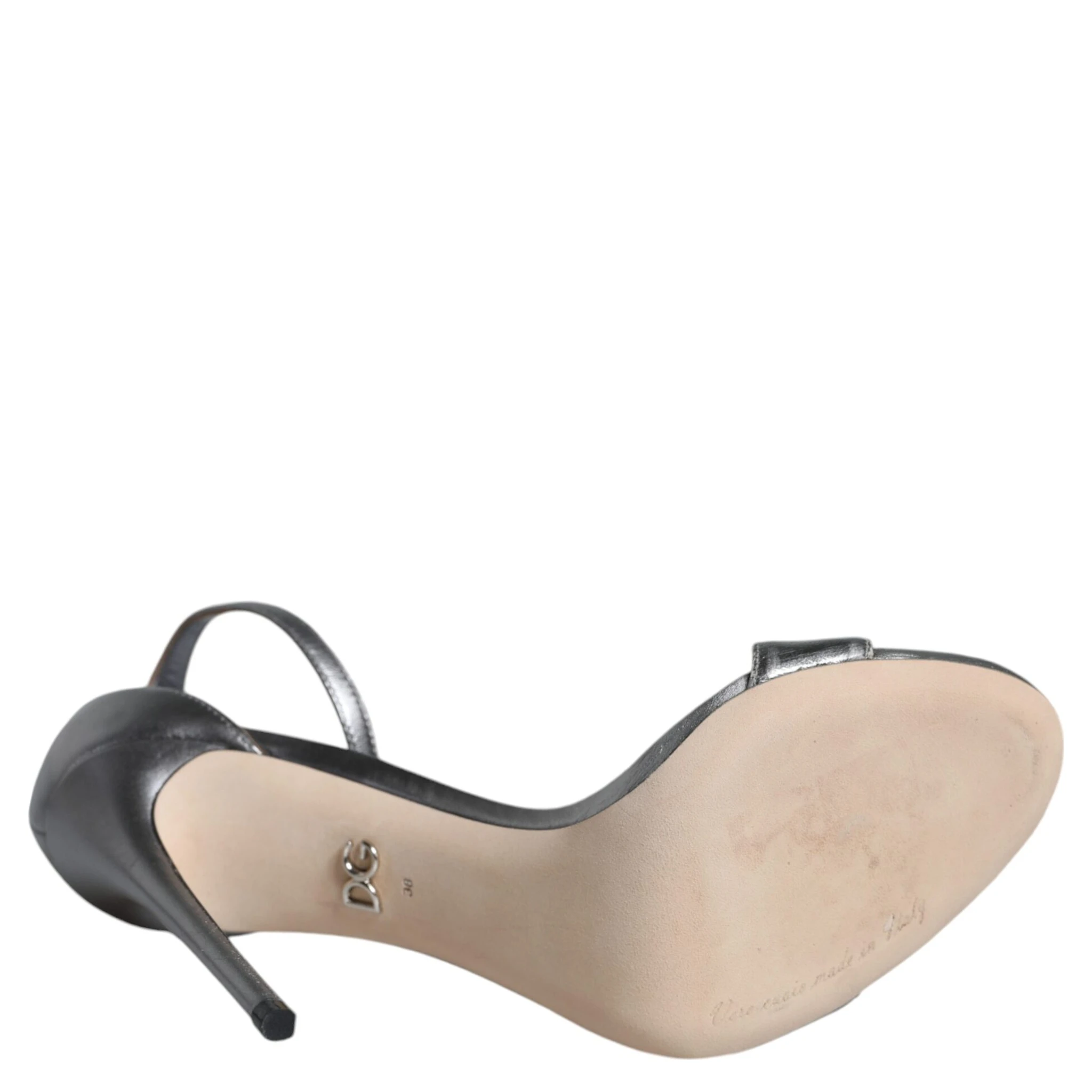 Silver KEIRA Heels Ankle Strap Sandals Shoes