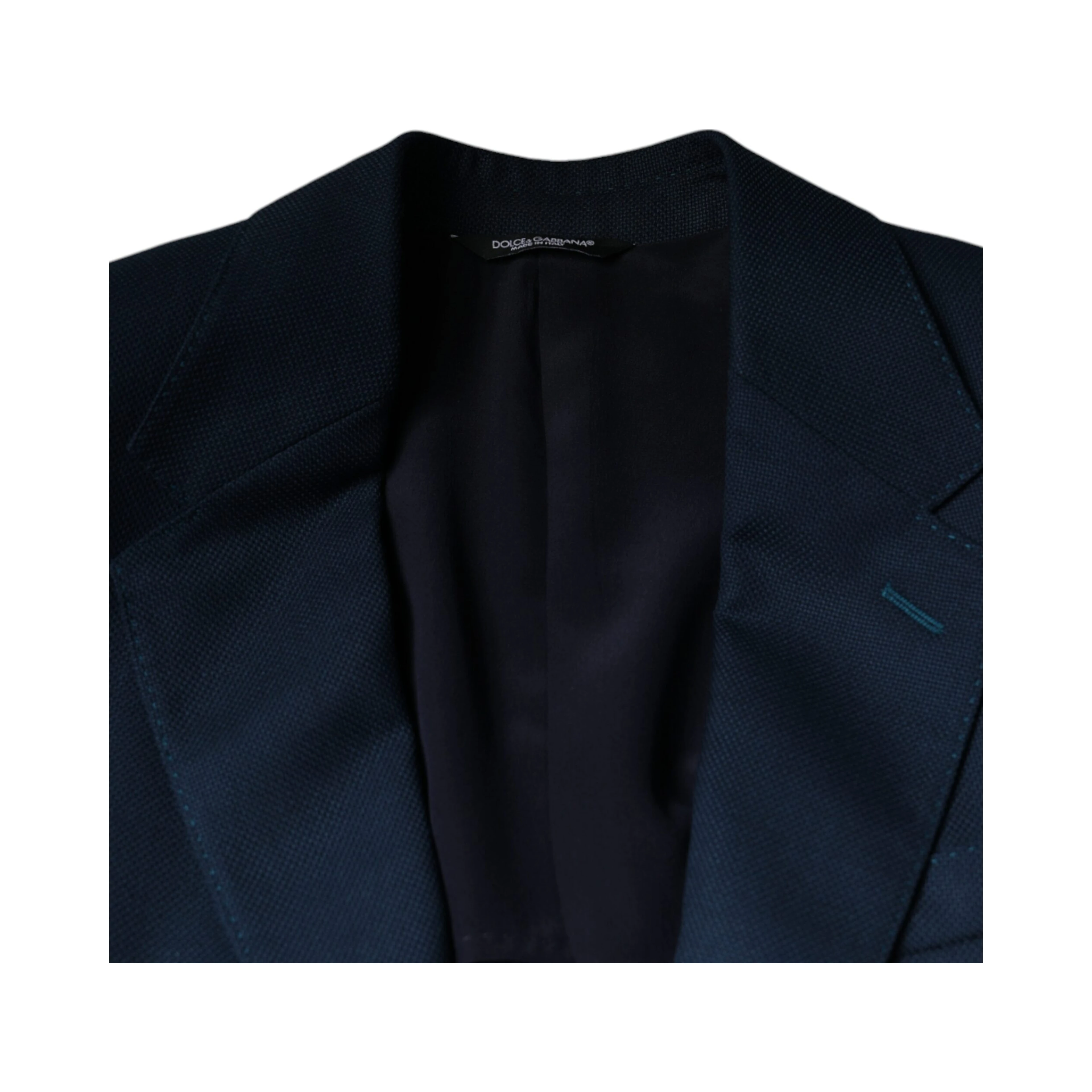 Blue Wool Logo Single Breasted Coat Blazer