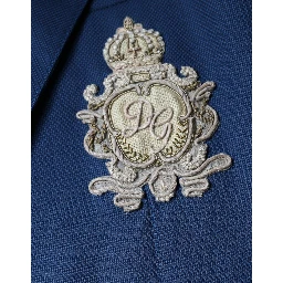 Blue Wool Logo Single Breasted Coat Blazer