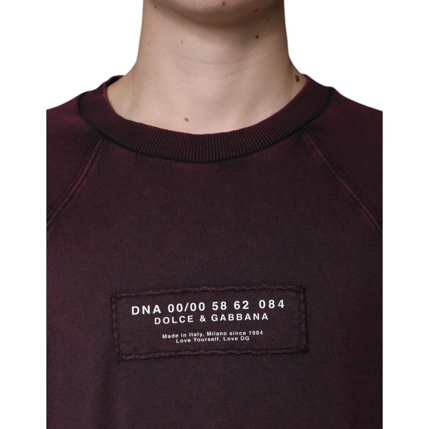 Maroon Logo Crew Neck Men Sweatshirt Sweater