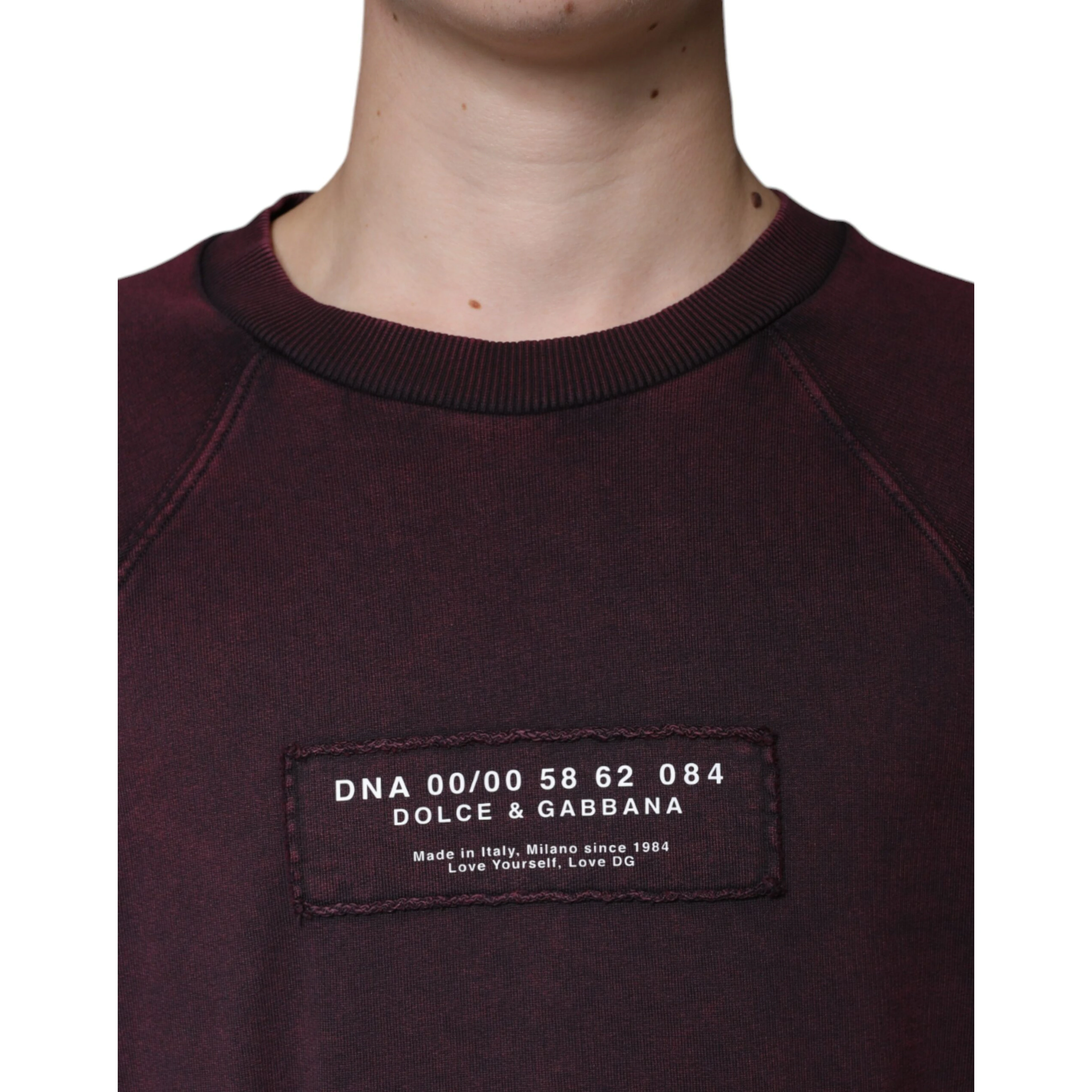 Maroon Logo Crew Neck Men Sweatshirt Sweater
