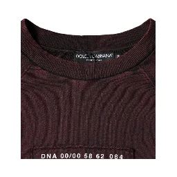 Maroon Logo Crew Neck Men Sweatshirt Sweater