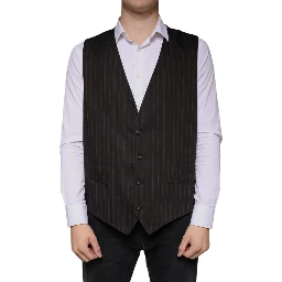 Black Cotton Waistcoat Dress Formal Vest