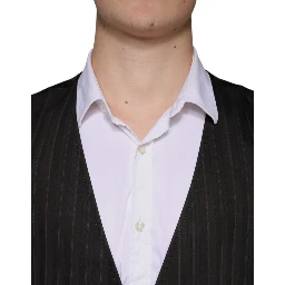 Black Cotton Waistcoat Dress Formal Vest