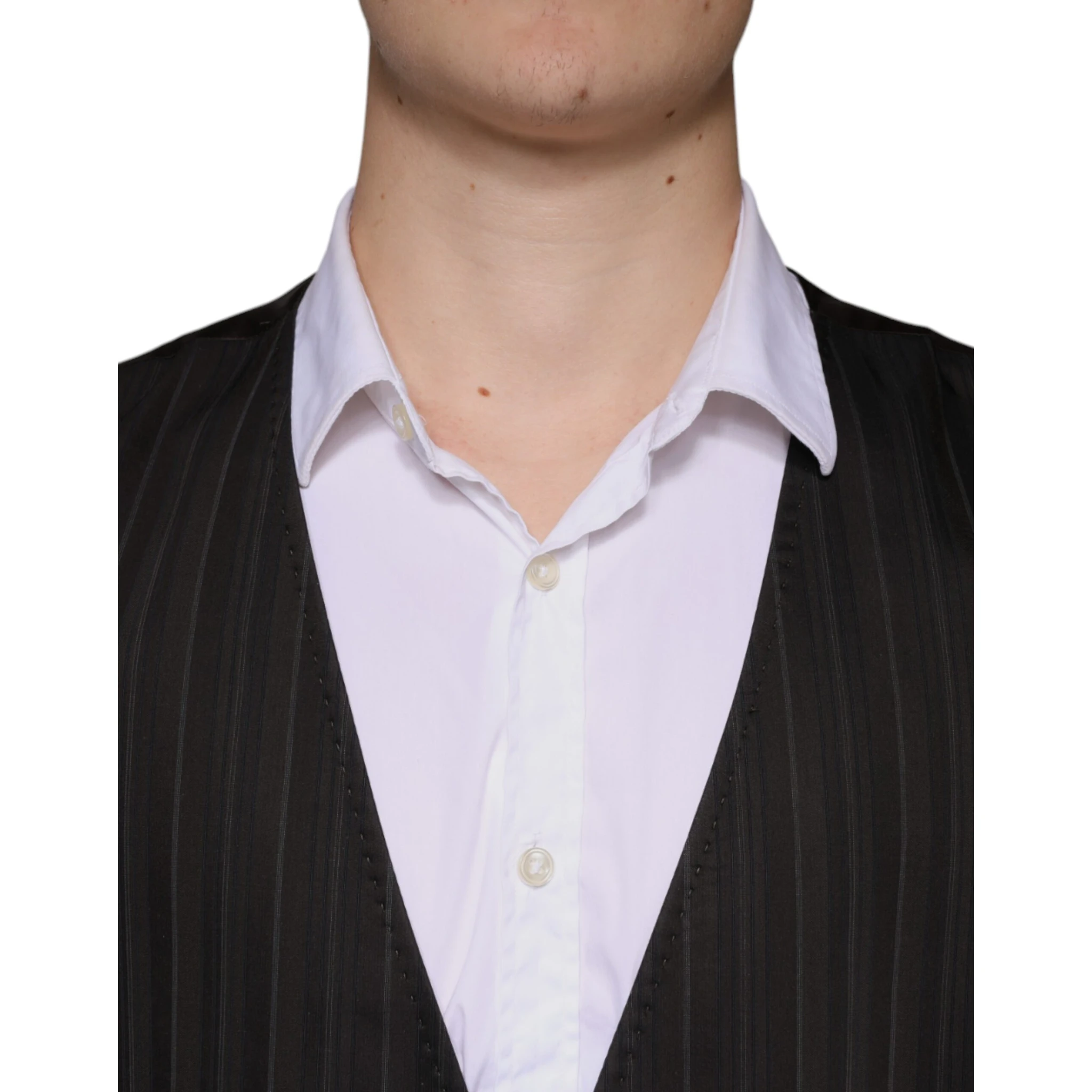 Black Cotton Waistcoat Dress Formal Vest