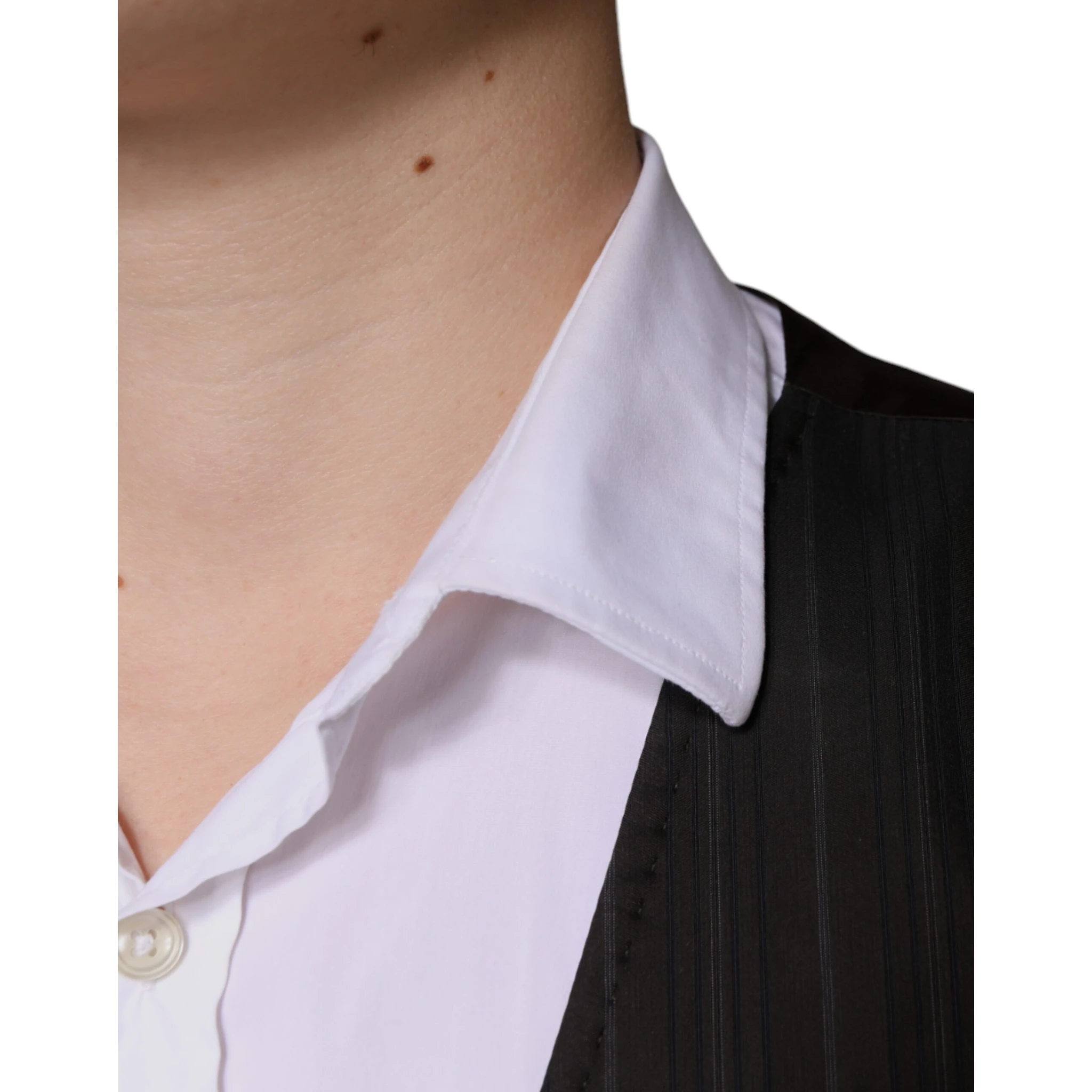 Black Cotton Waistcoat Dress Formal Vest