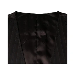 Black Cotton Waistcoat Dress Formal Vest