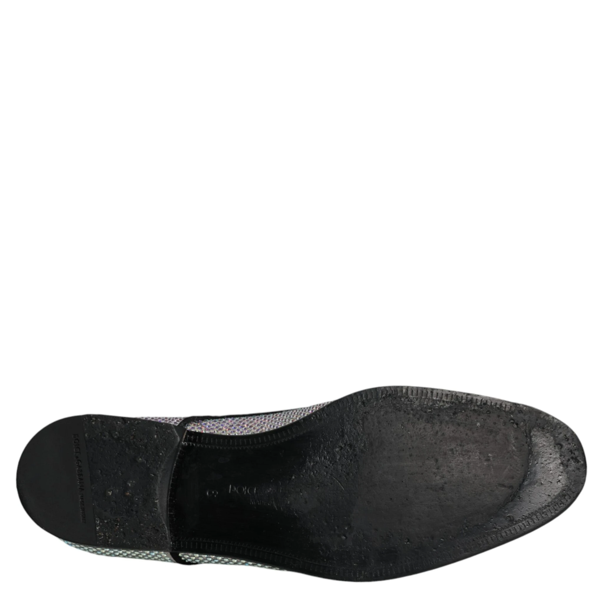 Silver Leather Rhinestones Derby Dress Shoes