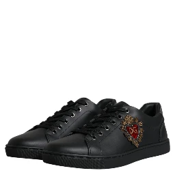 Black London Sacred Heart Men Sneakers Shoes