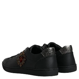 Black London Sacred Heart Men Sneakers Shoes