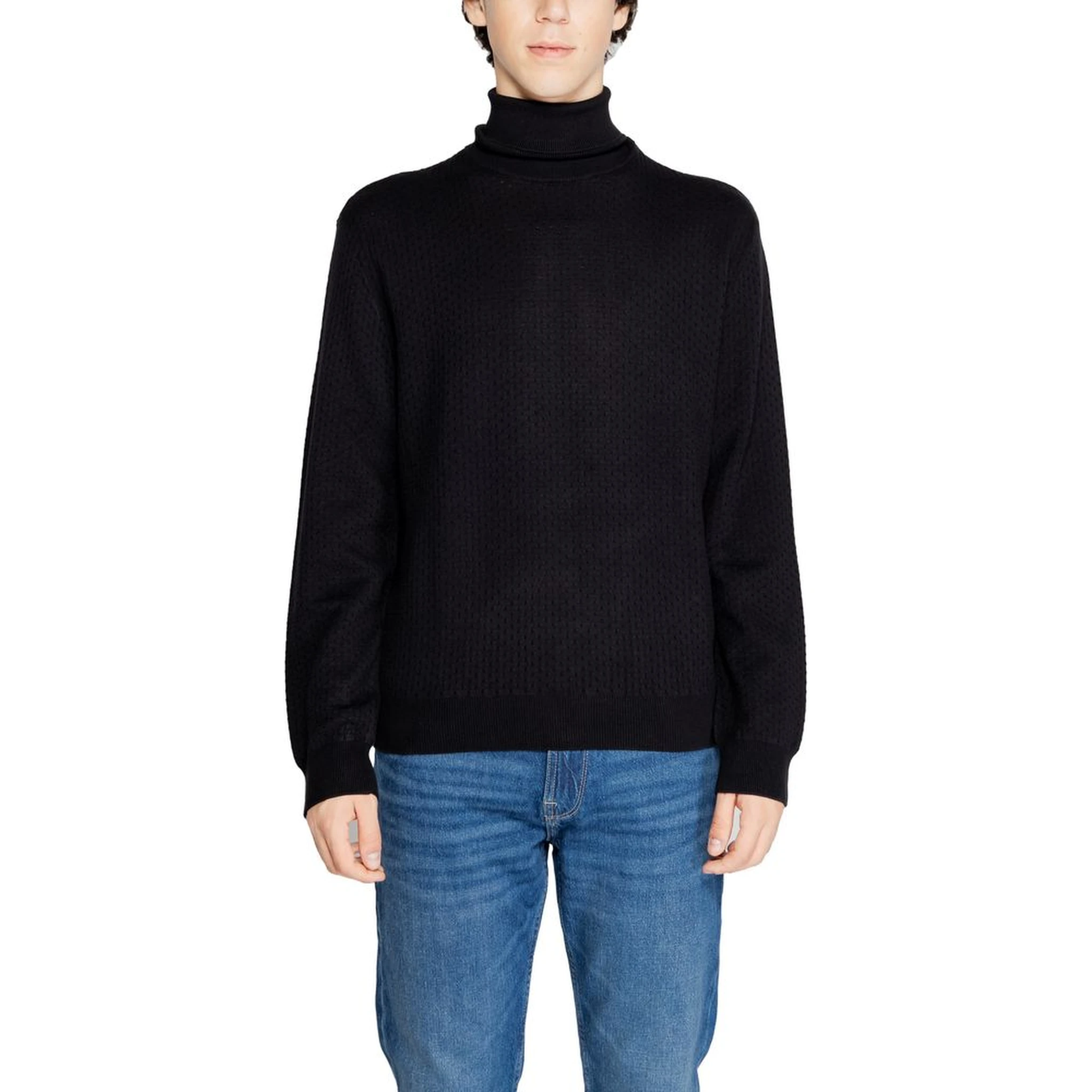Black Cotton Turtleneck