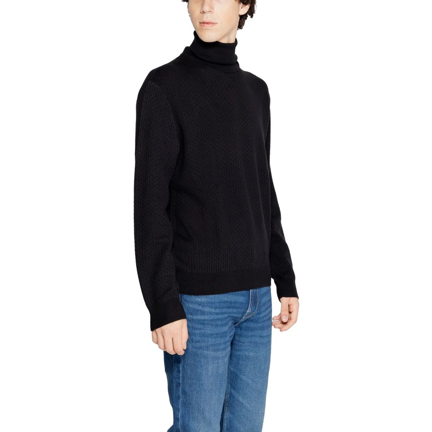 Black Cotton Turtleneck