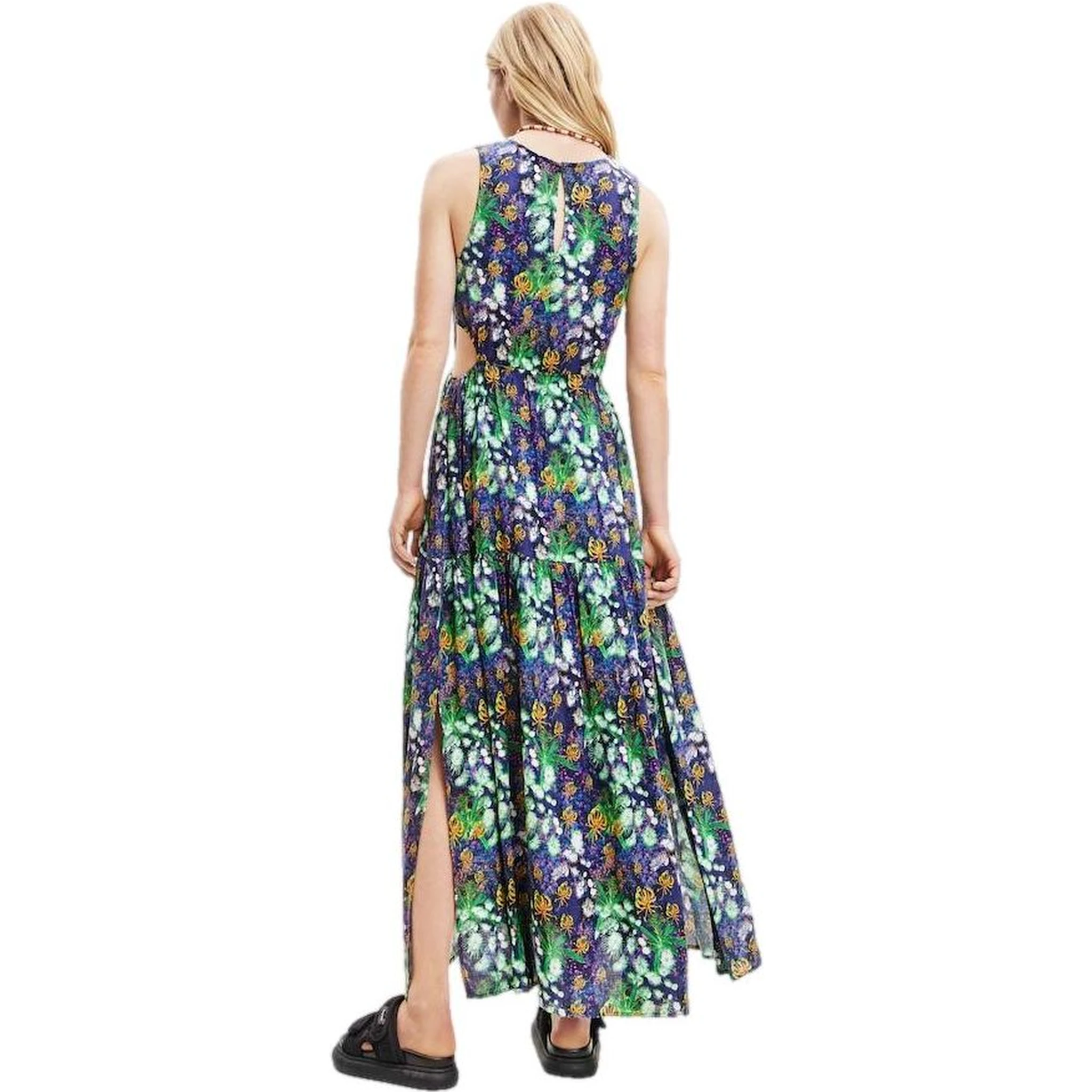 Blue Viscose Long Dress