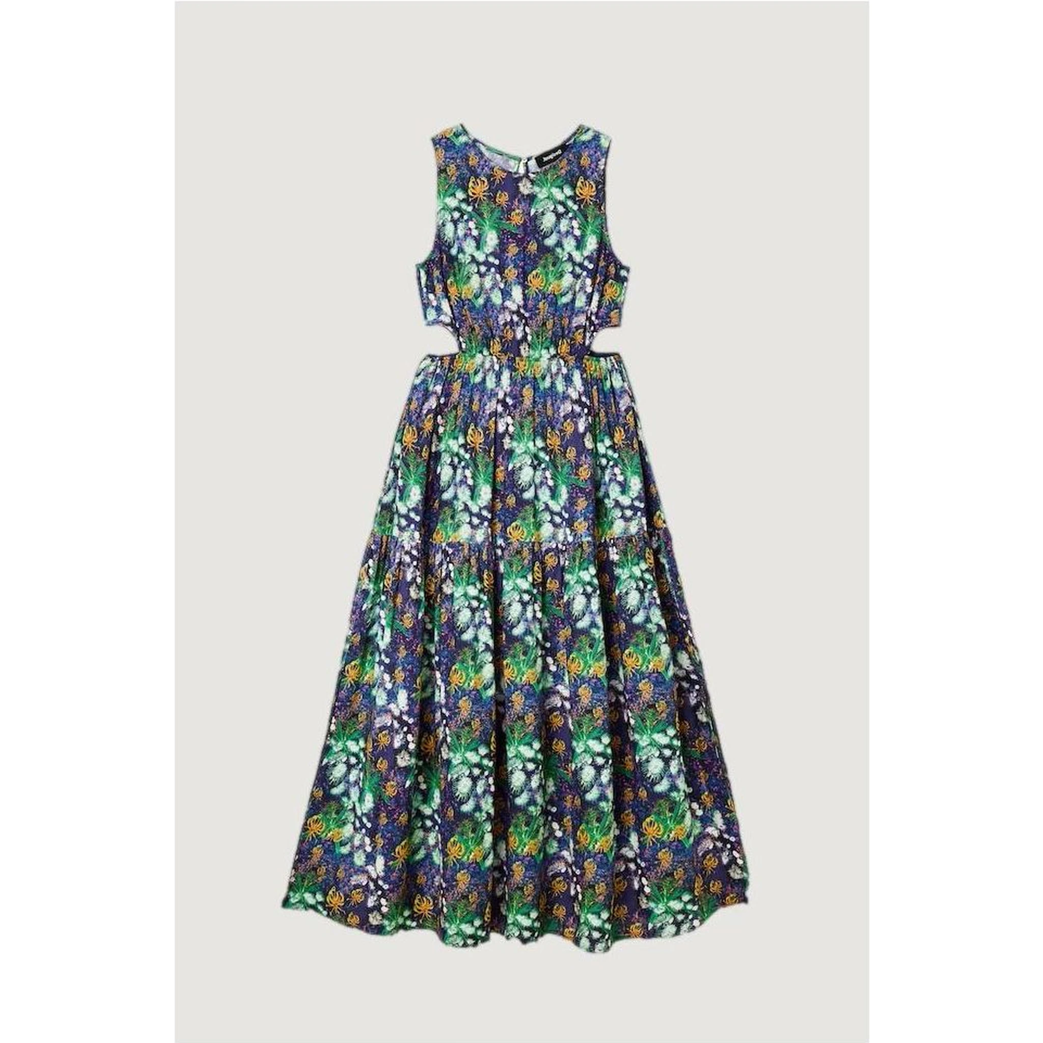 Blue Viscose Long Dress