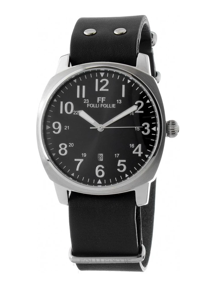 Black Leather Dress Watch