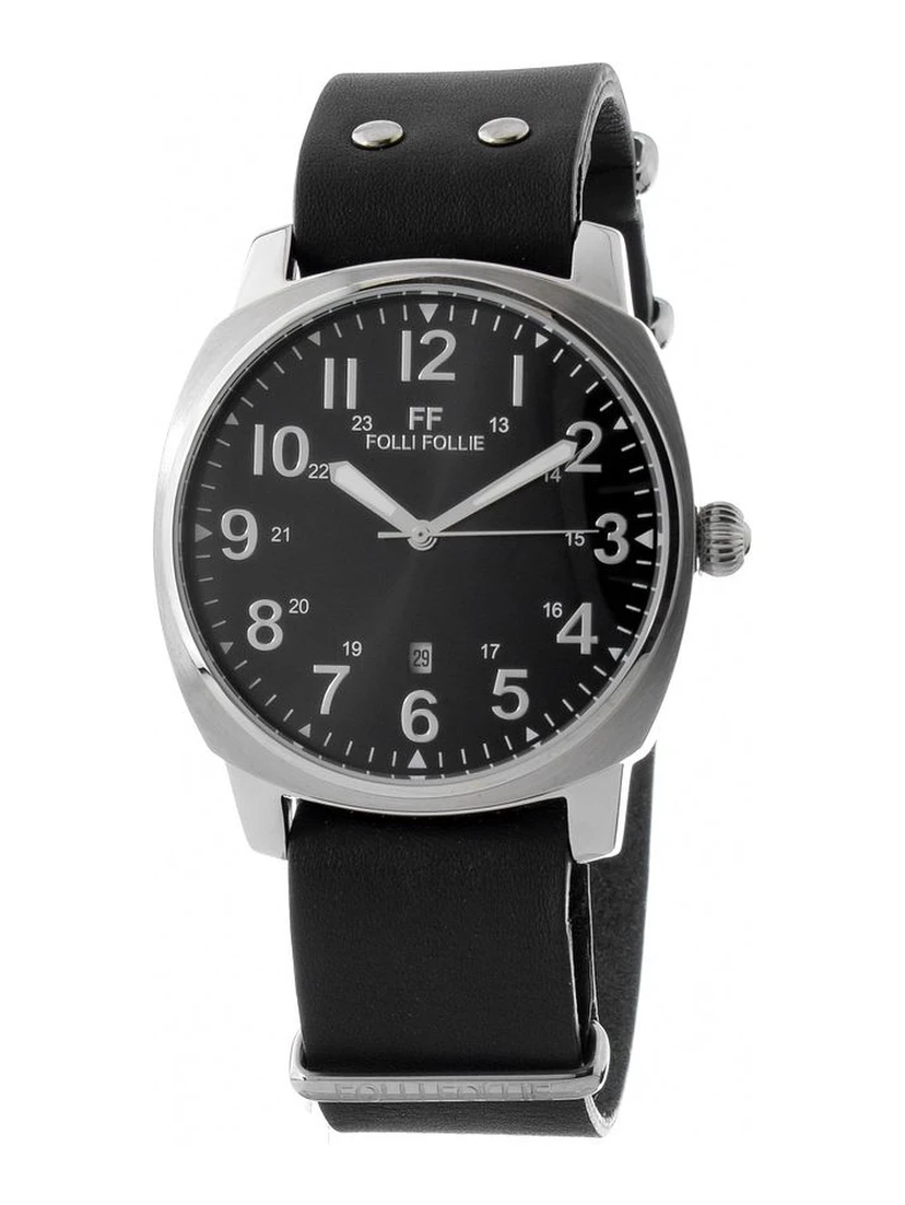 Black Leather Dress Watch