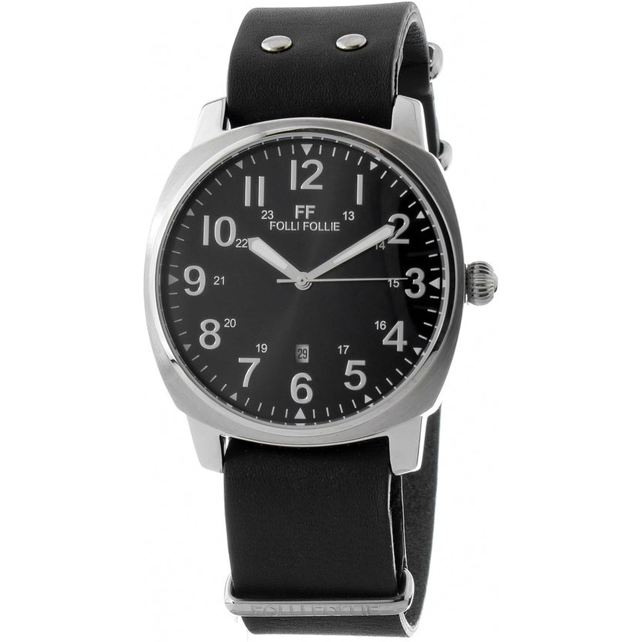 Black Leather Dress Watch