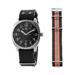 Black Leather Dress Watch