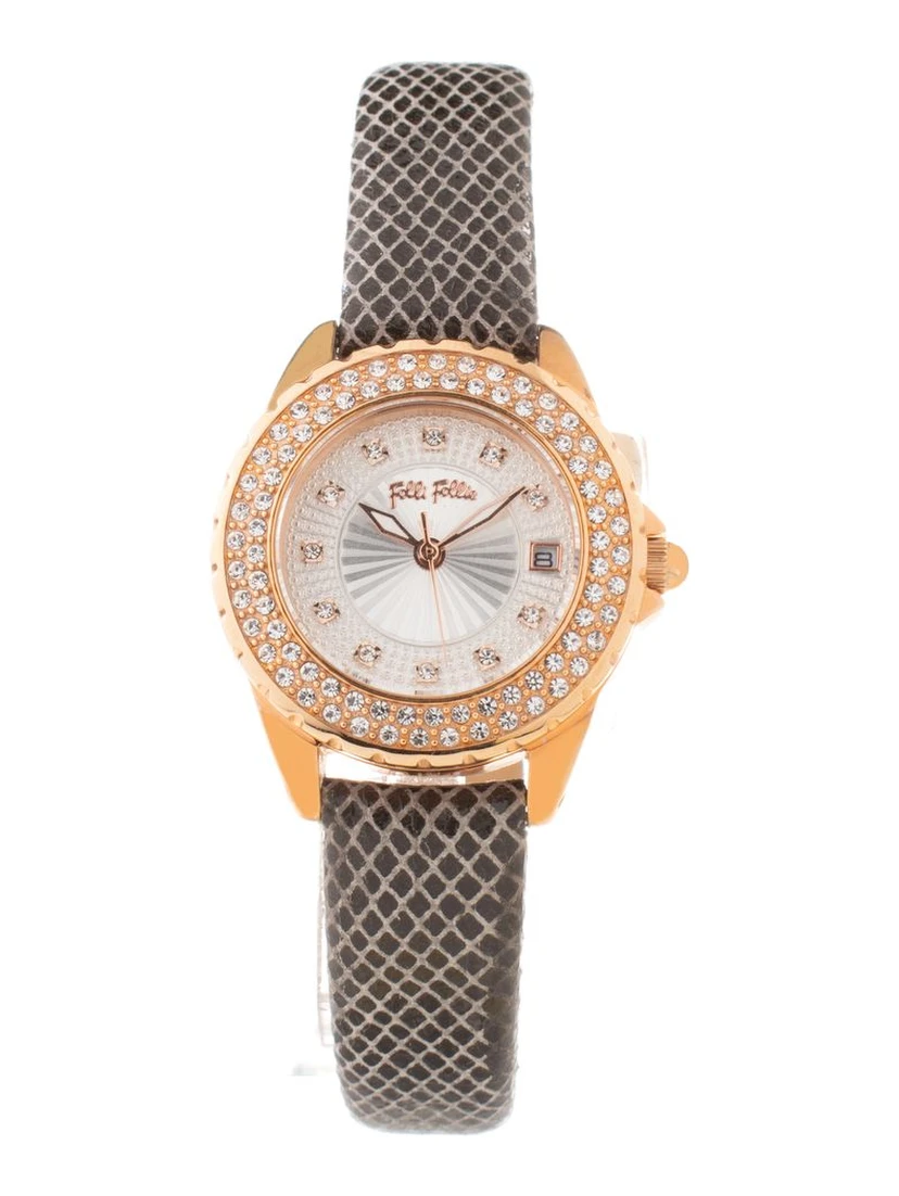 Gray Leather Dress Watch