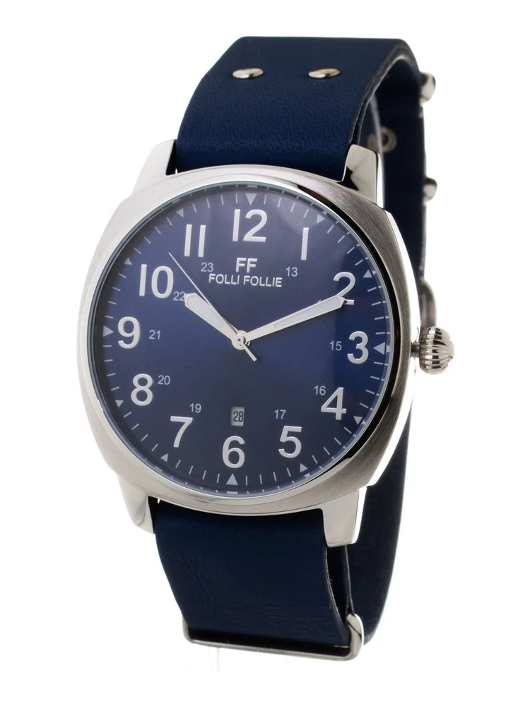 Blue Leather Dress Watch