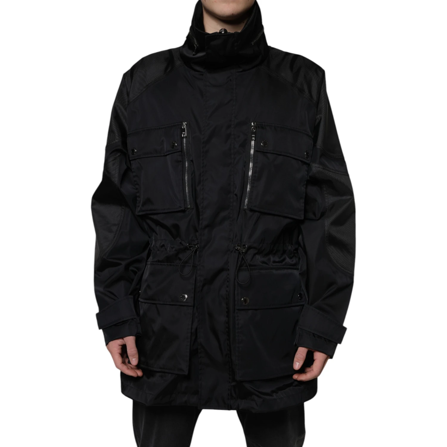 Black Nylon Winter Men Parka Coat Jacket