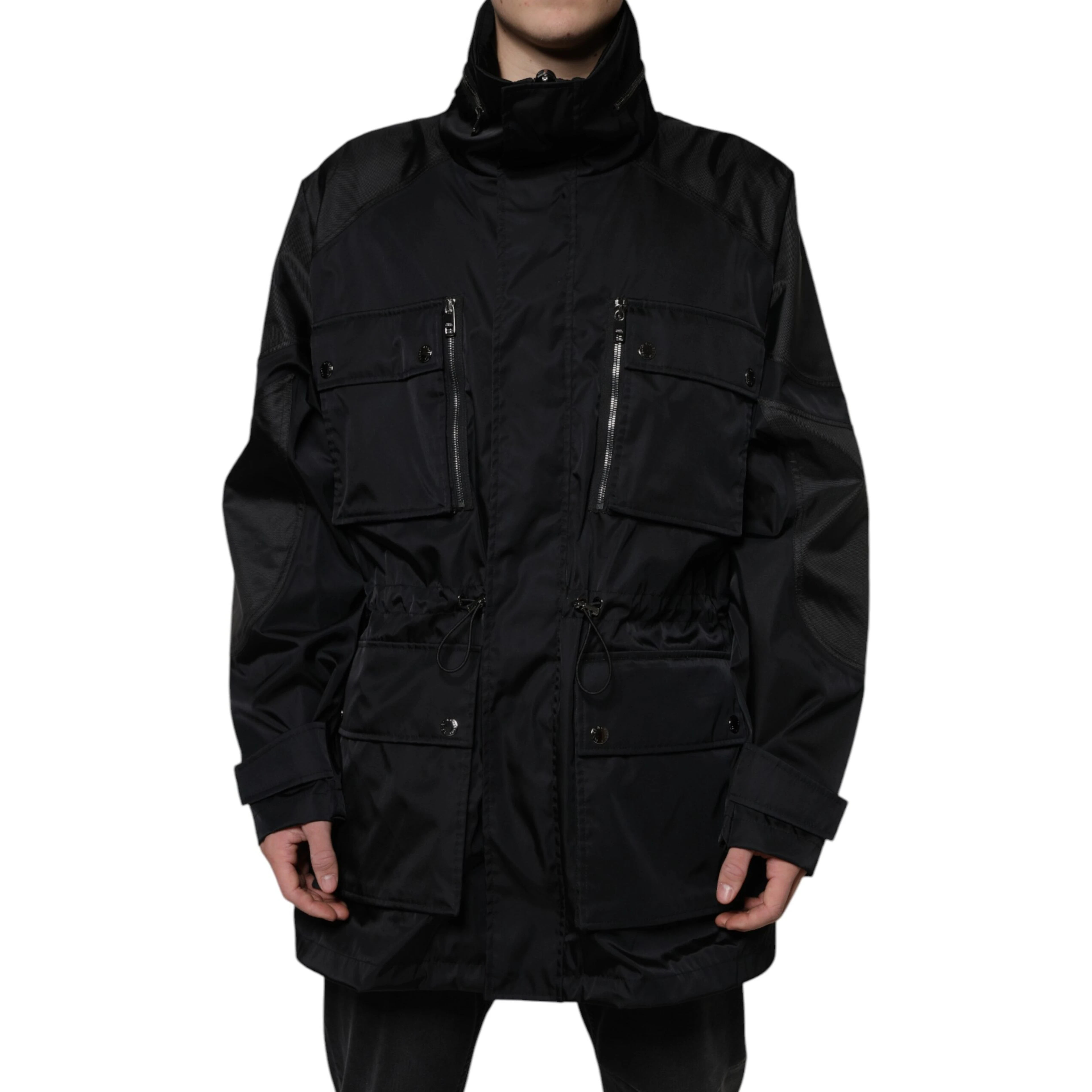 Black Nylon Winter Men Parka Coat Jacket