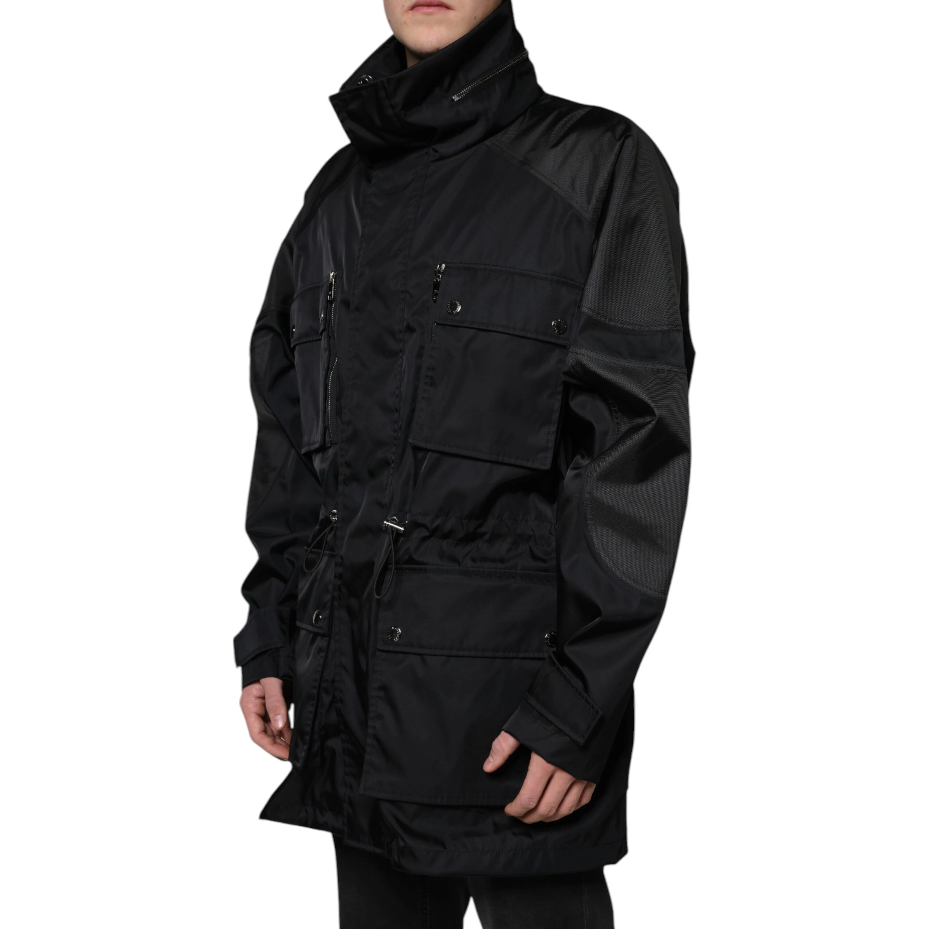 Black Nylon Winter Men Parka Coat Jacket