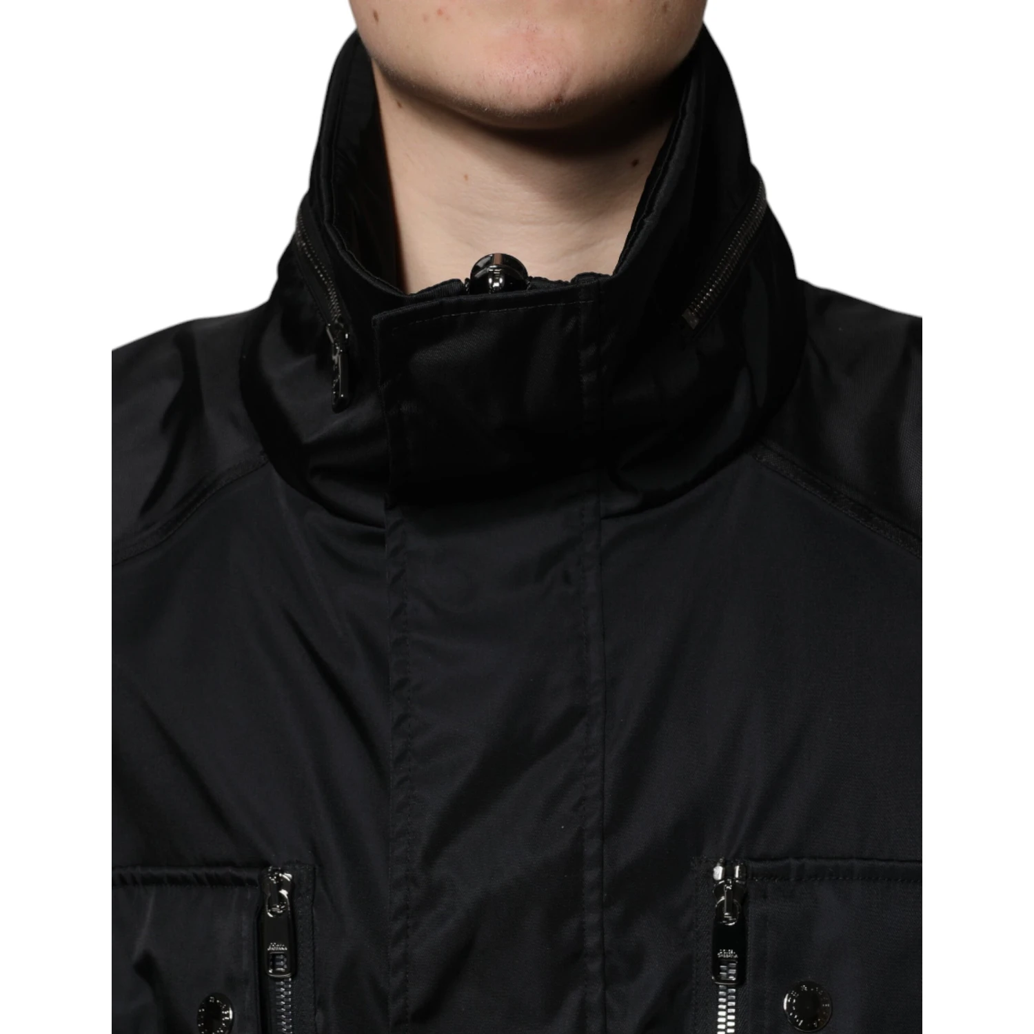 Black Nylon Winter Men Parka Coat Jacket