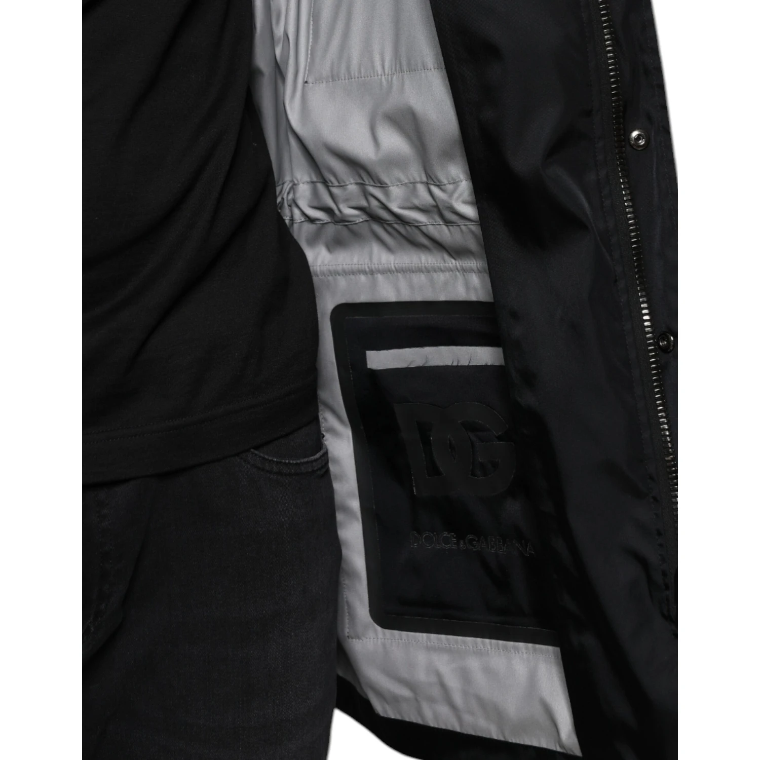 Black Nylon Winter Men Parka Coat Jacket