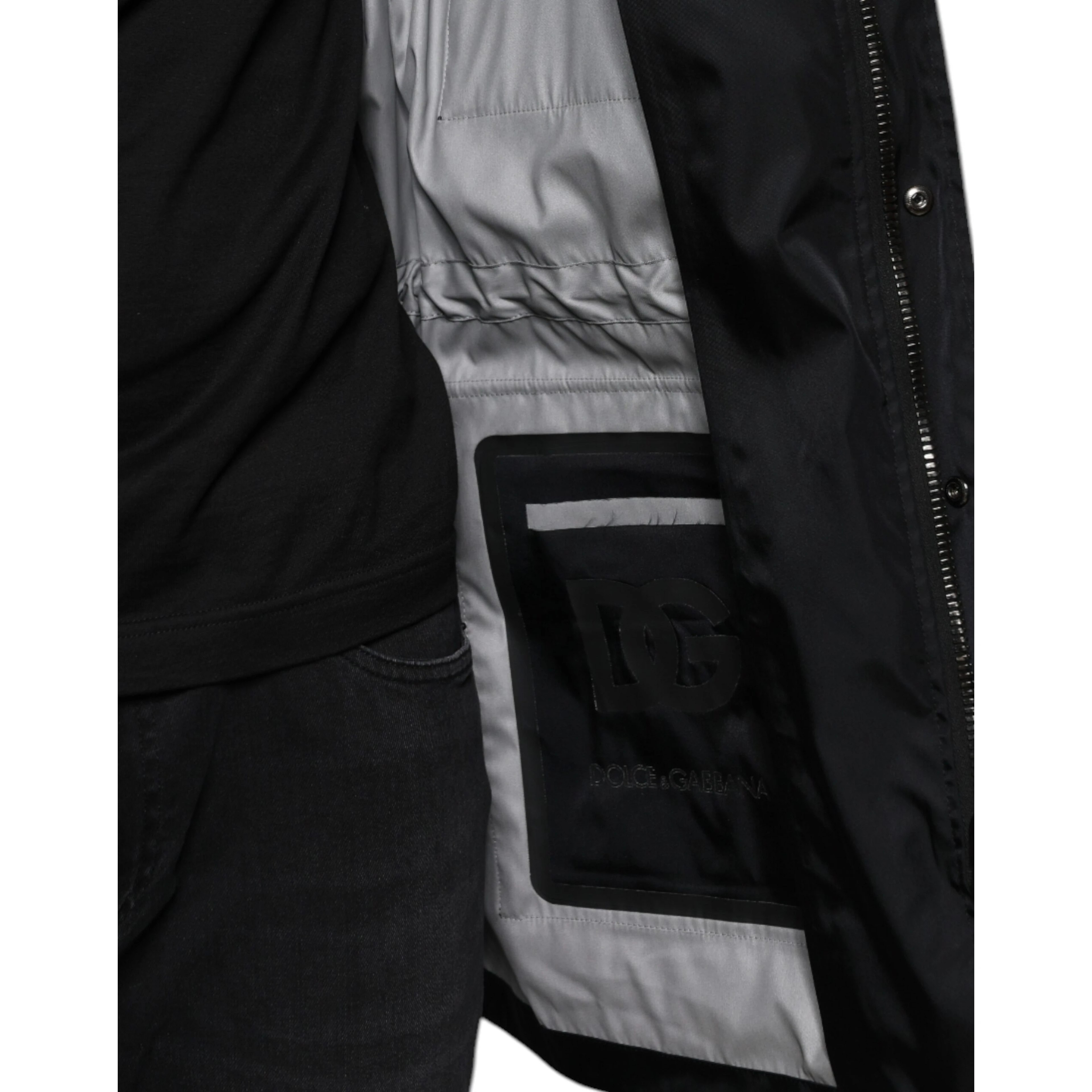 Black Nylon Winter Men Parka Coat Jacket