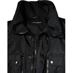 Black Nylon Winter Men Parka Coat Jacket