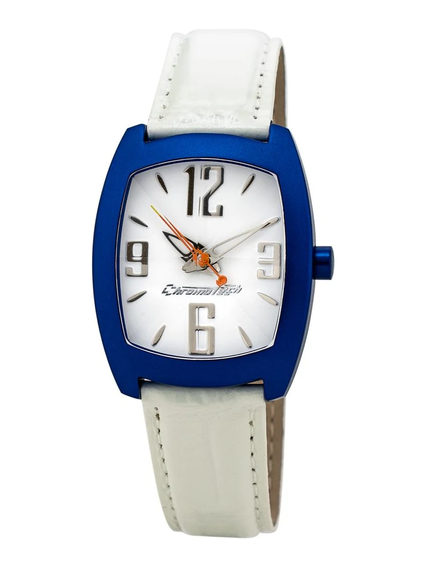 ساعة يد رسمية من الجلد الأبيض