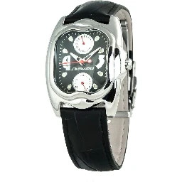 Black Leather Dress Watch