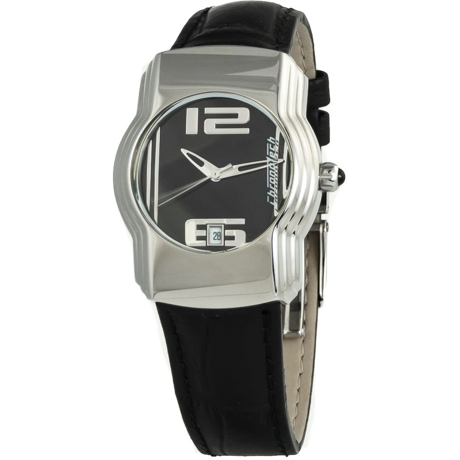 Black Leather Dress Watch