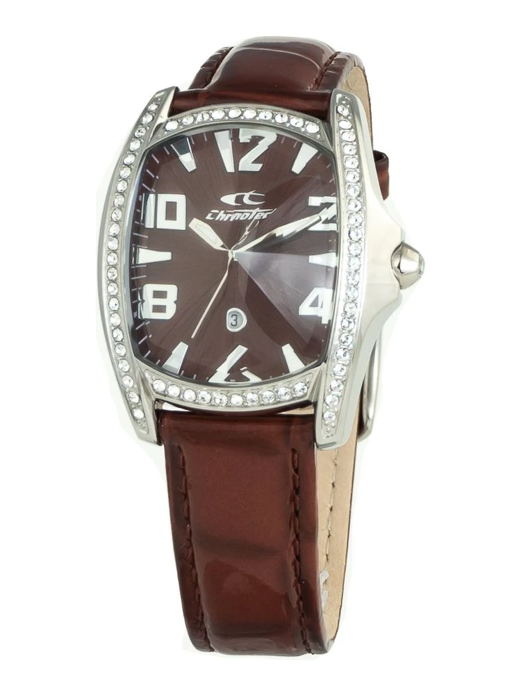 ساعة يد رسمية من الجلد البني