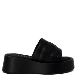 Black Leather Slippers