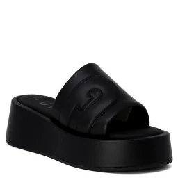 Black Leather Slippers