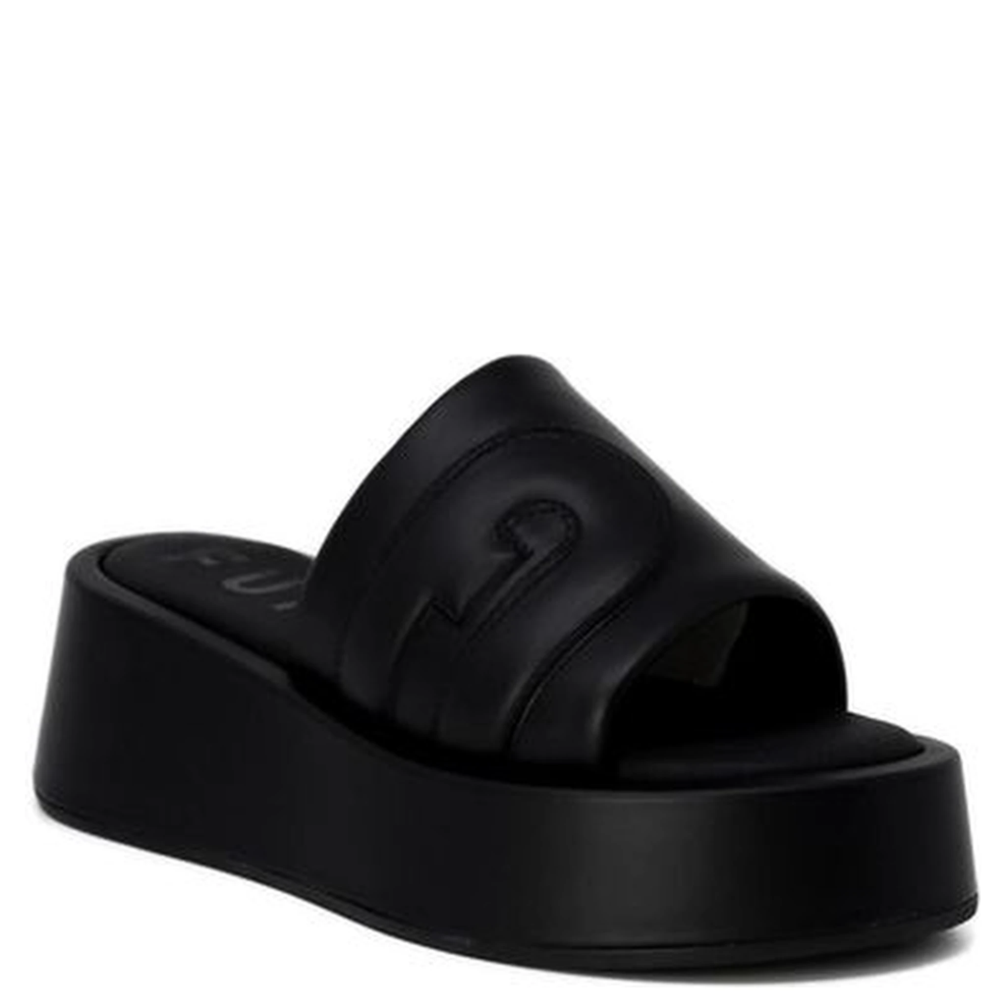 Black Leather Slippers