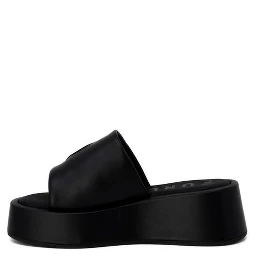 Black Leather Slippers