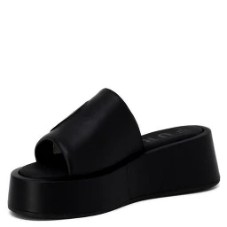 Black Leather Slippers