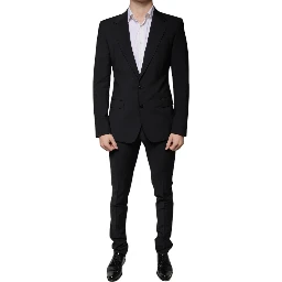 Black Wool 3 Piece Slim Fit Formal Men Suit