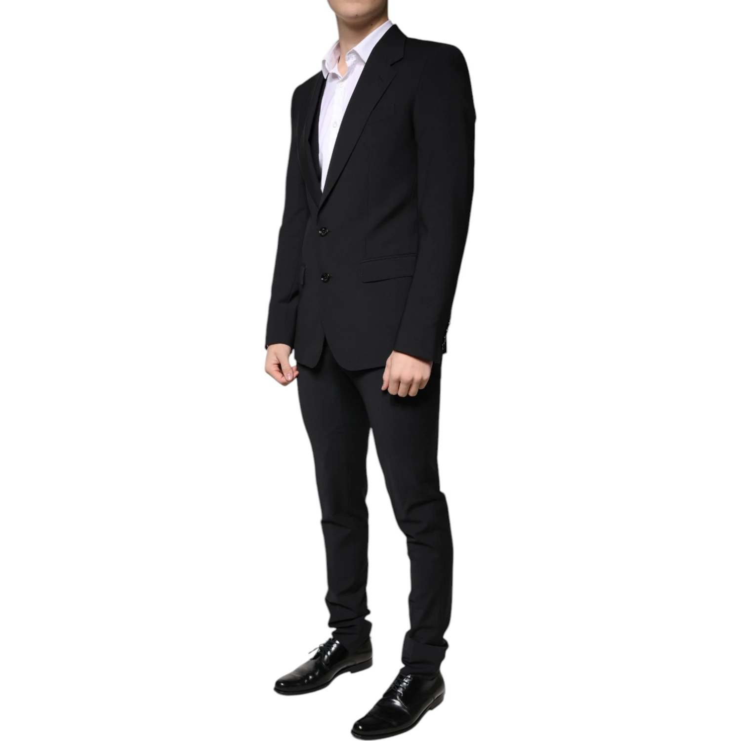 Black Wool 3 Piece Slim Fit Formal Men Suit
