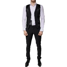 Black Wool 3 Piece Slim Fit Formal Men Suit