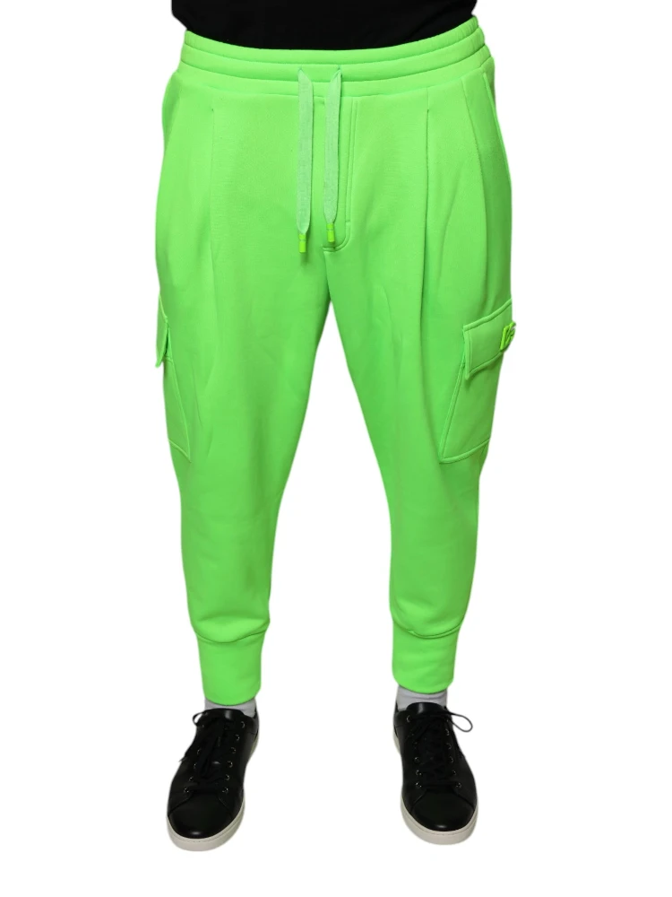 Neon Green Polyester Cargo Jogger Sweatpants Pants alternative