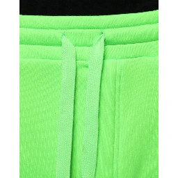 Neon Green Polyester Cargo Jogger Sweatpants Pants